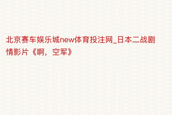 北京赛车娱乐城new体育投注网_日本二战剧情影片《啊，空军》